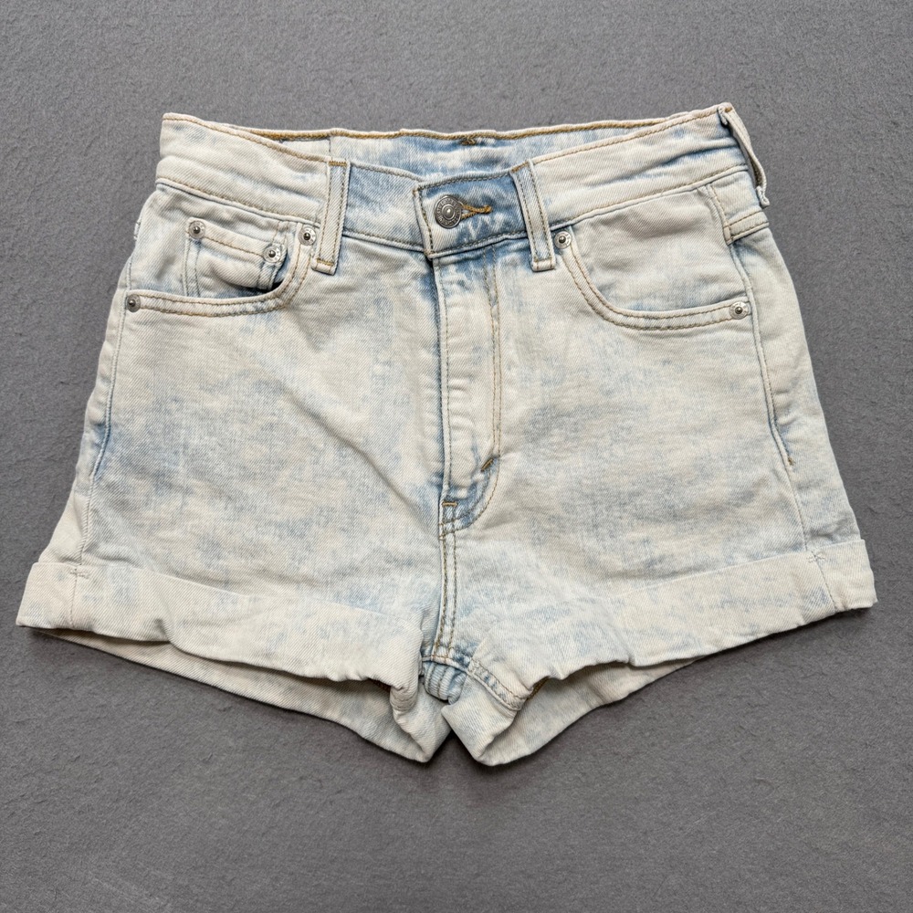 Levi's Jean Shorts Women's 26 Blue Light Acid Wash High Rise Cuffed Summer Boho